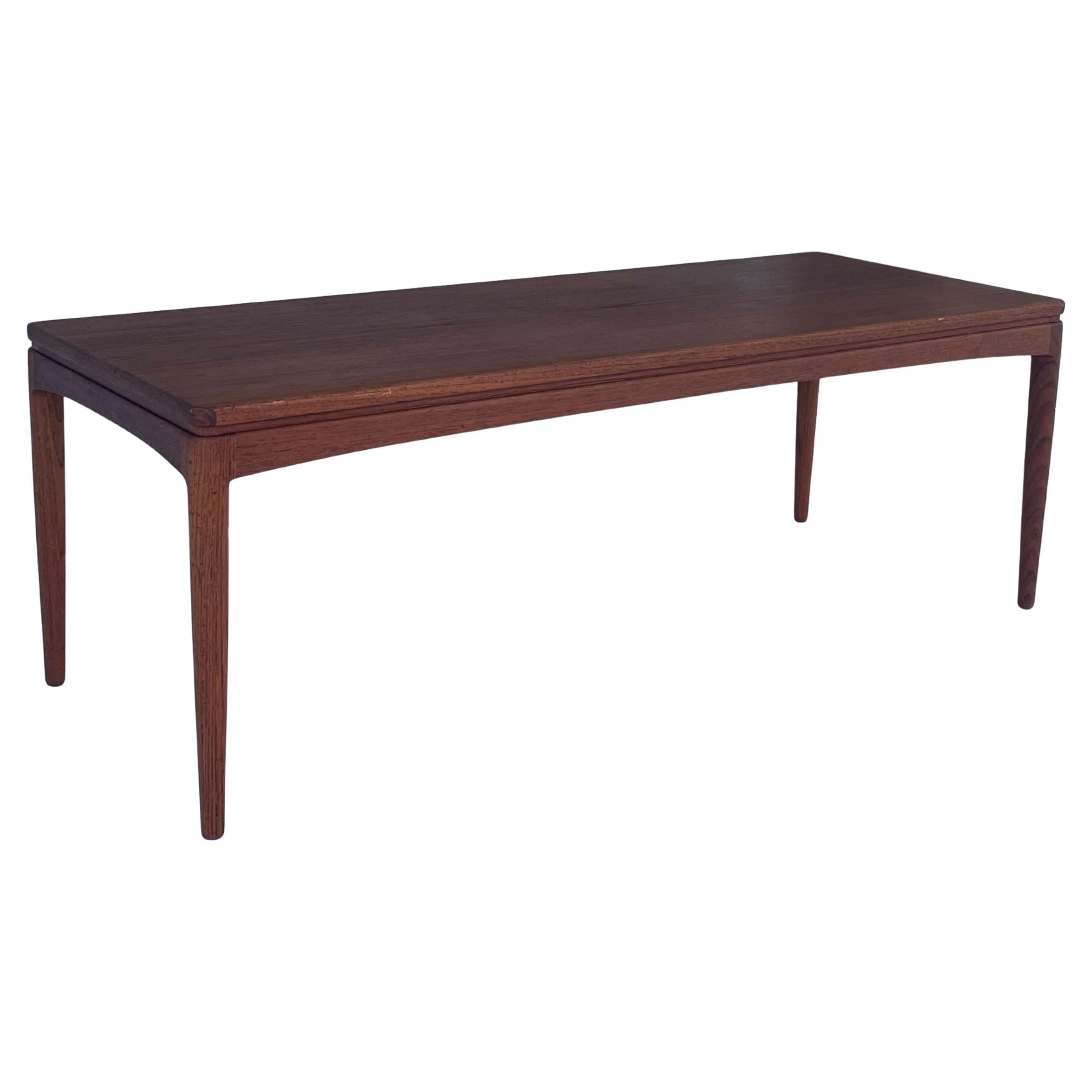 Vintage Danish Mid Century Teak Rectangular Coffee Table or Bench For Sale