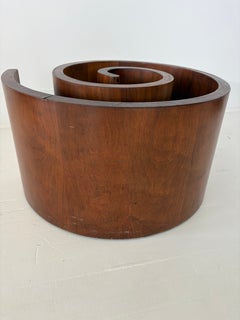Mid Century Vladimir Kagan “Snail” coffee table in Walnut and Glass