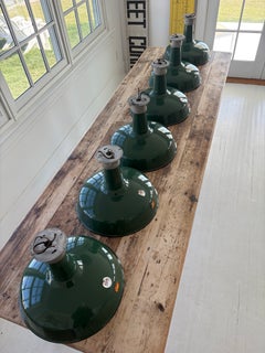 Set of 6 Industrial Vintage Flush Mount Porcelain Barn Lights by Silv-A-King USA