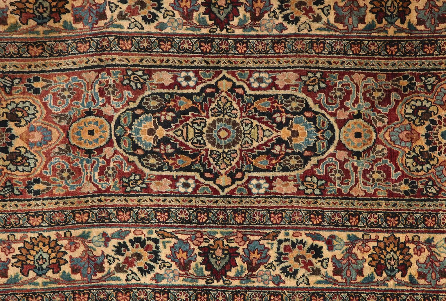 Late 19th Century Antique 1870s Persian Tabriz Rug Woven by Order of Prince Shahrukh Mirza, 13x21 For Sale