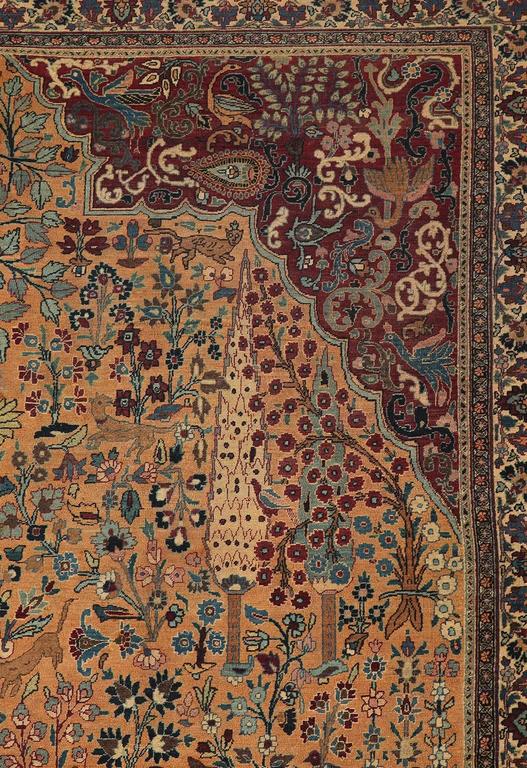 Antique 1870s Persian Tabriz Rug Woven by Order of Prince Shahrukh ...