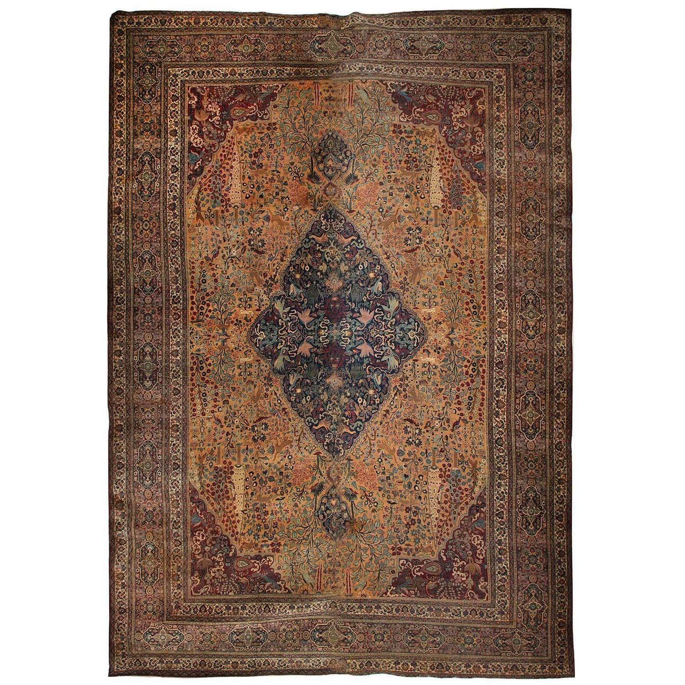 Antique 1870s Persian Tabriz Rug Woven by Order of Prince Shahrukh ...