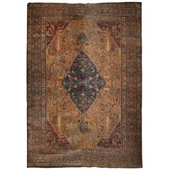 Antiker persischer Täbris-Teppich aus den 1870er Jahren, gewebt im Stil von Prinz Shahrukh Mirza, 13x21