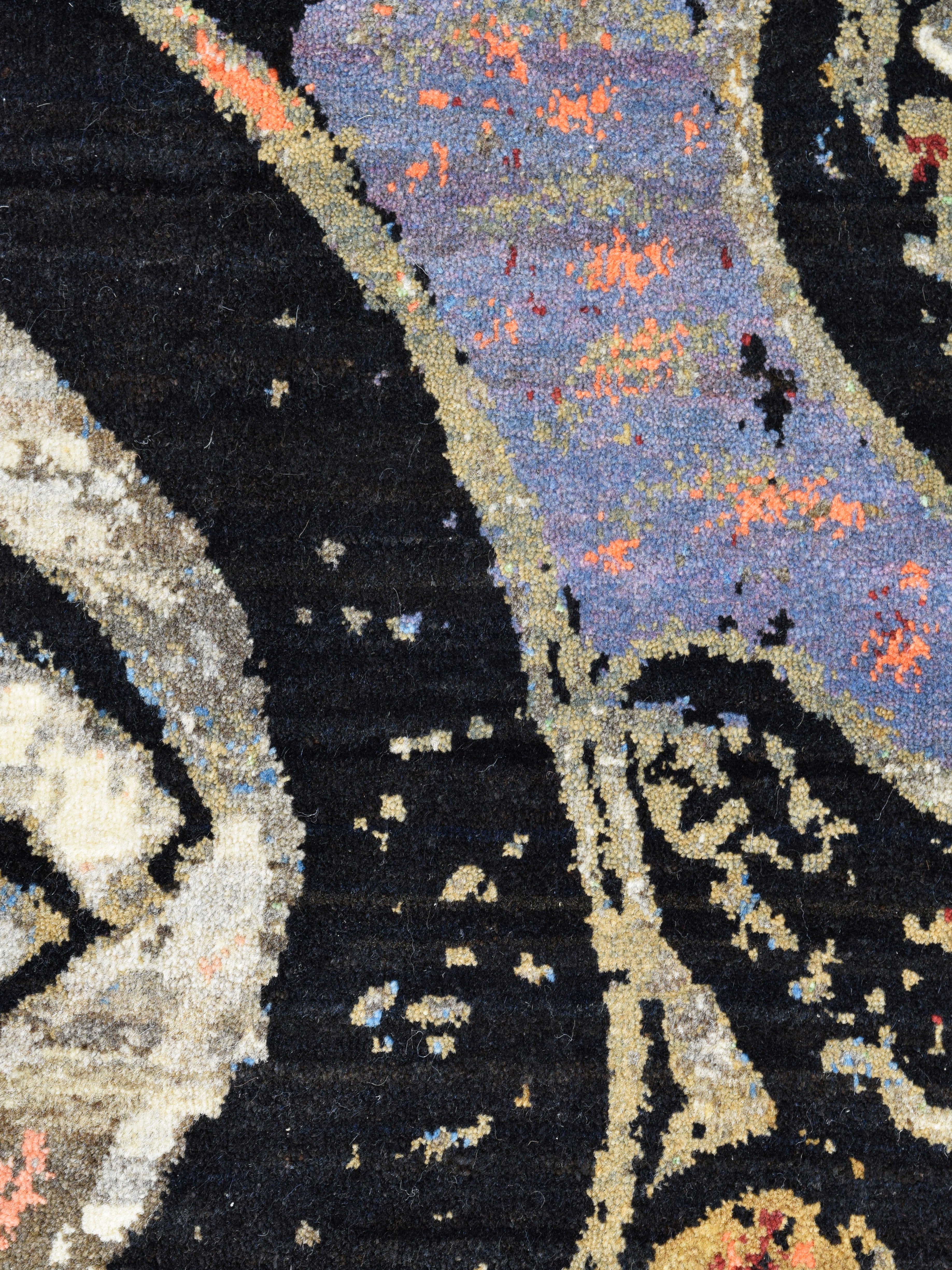 Designer Look Rugs 4x6 Modern Cubist-Inspired Hand-Knotted Wool Figurative Art Rug, Rare ...