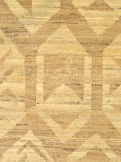 Tortoise Shell Geometric 4x6 Hand-Knotted Wool Rug in Beige, Animal Inspired