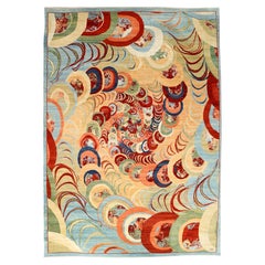 Unique Colorful Fun 9x12 Hand-Knotted Wool Rug, Modern Abstract Design