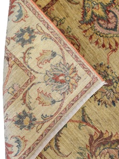 4x6 Traditional Floral Hand-Knotted Wool Rug in Cream, Red and Blue