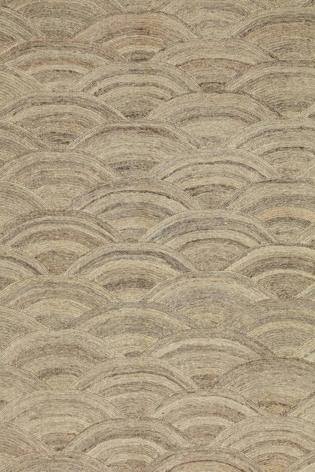 This Orley Shabahang signature flat-weave carpet was created using pure handspun wool, with undyed wools exhibiting the natural colors of the sheep. The wool is of Orley Shabahang signature, derived from our own heard of Persian fat-tail sheep in