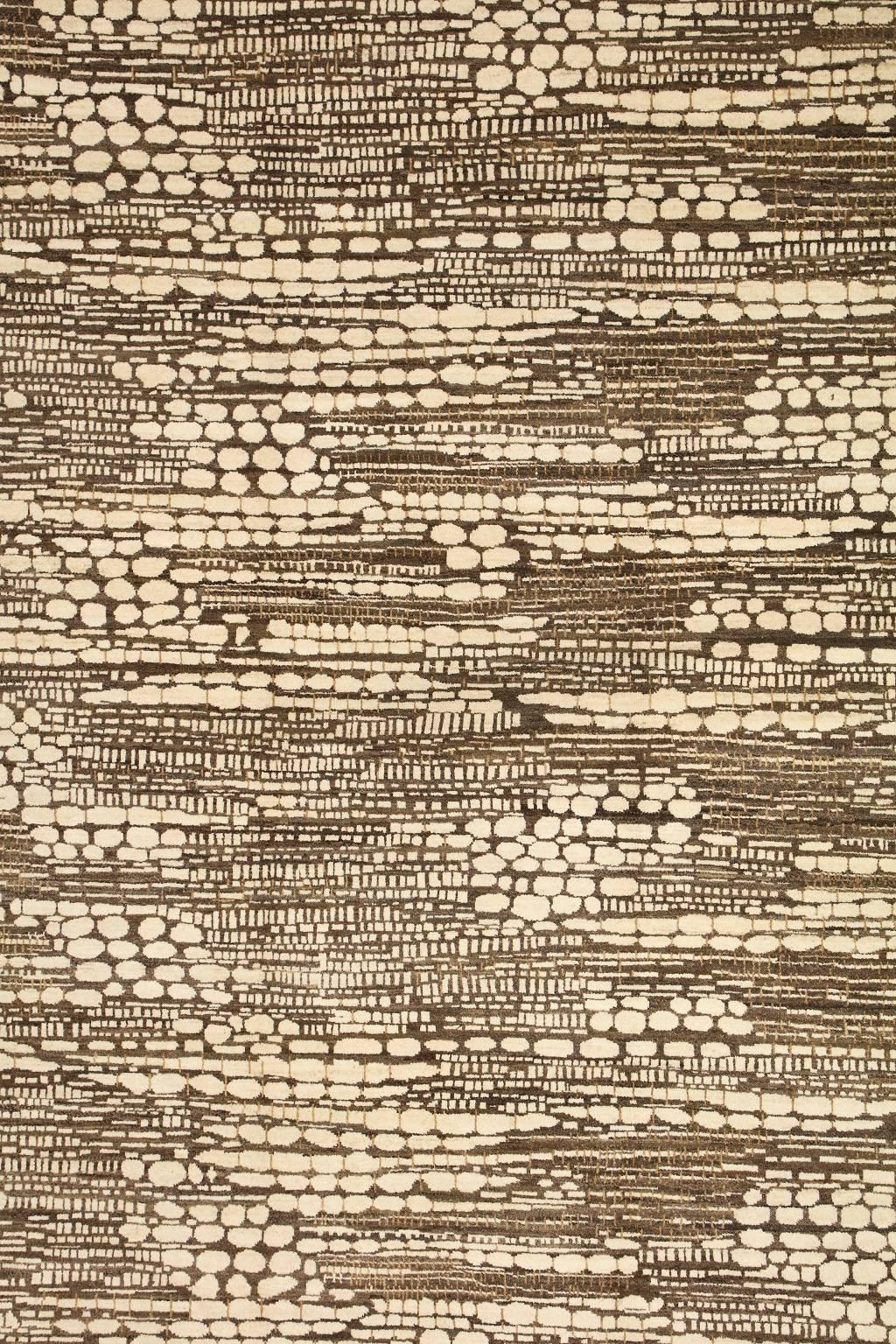 This Orley Shabahang signature carpet in handspun wool and organic vegetable dyes was completed using Orley Shabahang's signature Cheshmeh weaving technique. The wool is also of Orley Shabahang signature, derived from our own heard of Persian