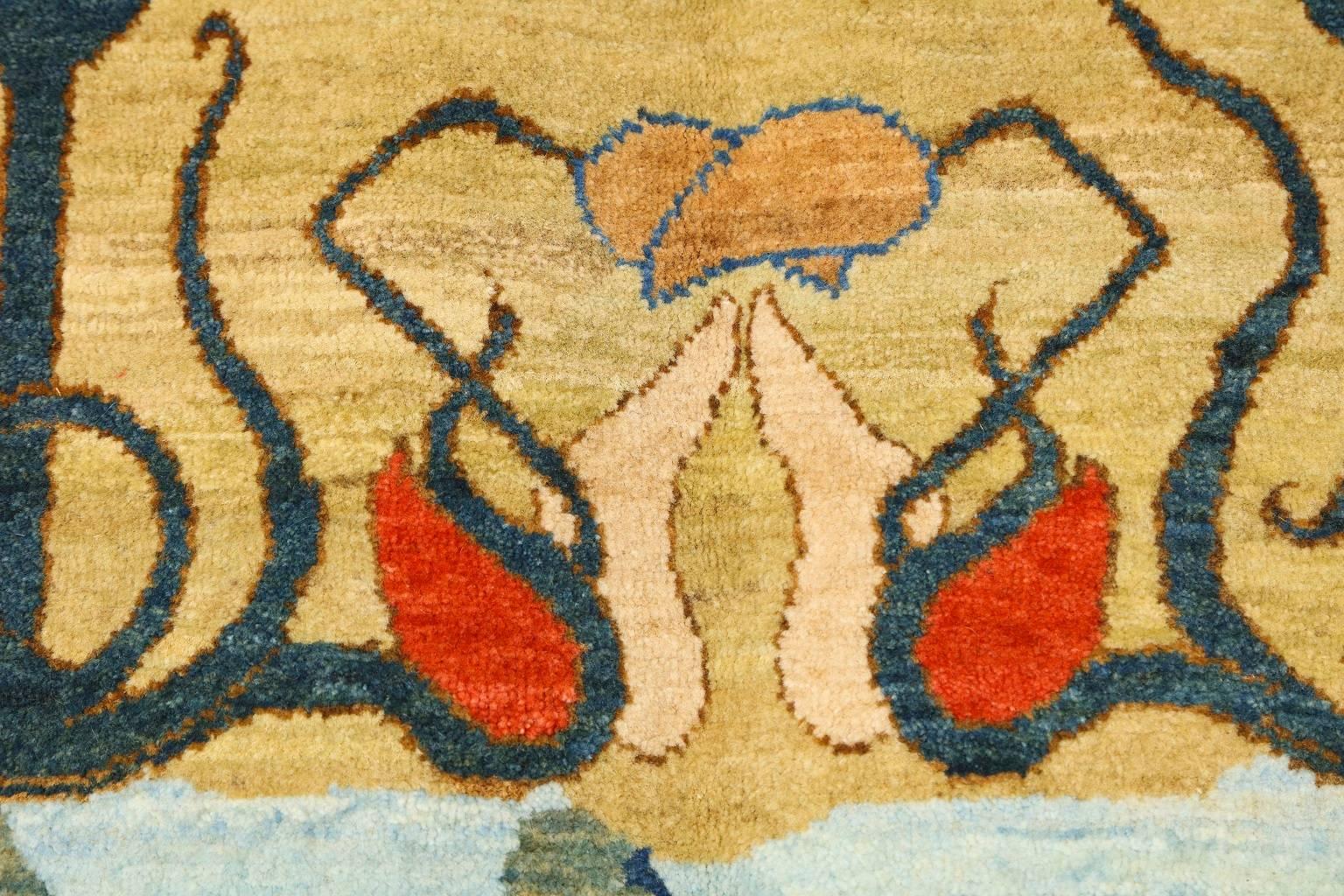 Vegetable Dyed Orley Shabahang Signature Carpet in Handspun Wool and Organic Vegetable Dyes