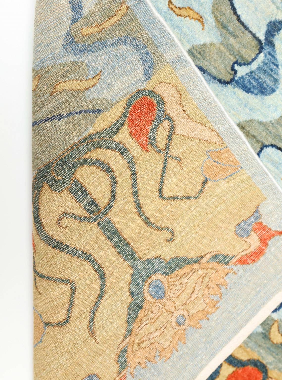 Contemporary Orley Shabahang Signature Carpet in Handspun Wool and Organic Vegetable Dyes