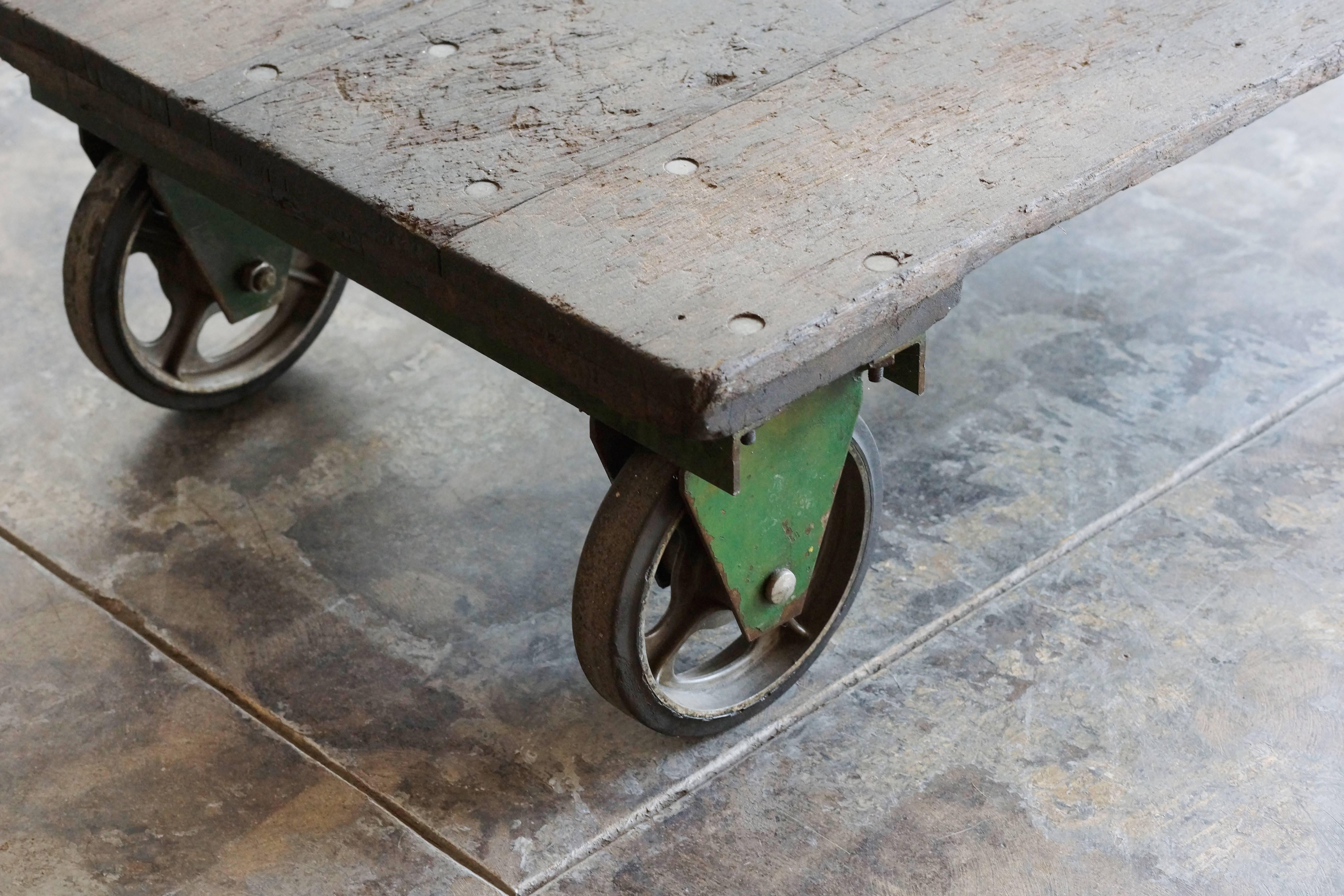 Early 20th Century Vintage Industrial Cart/ Coffee Table