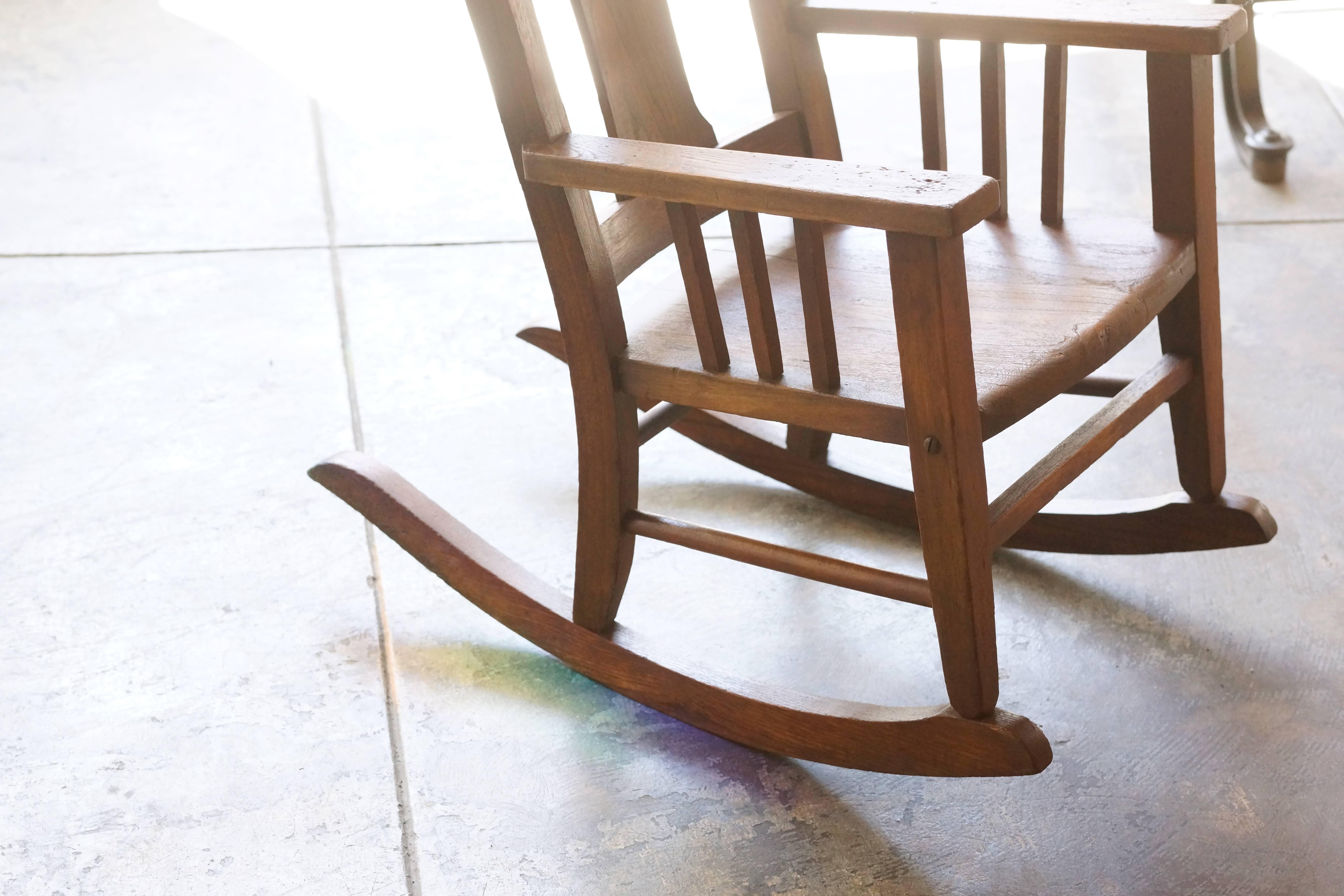 solid wood child's rocking chair