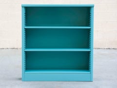 1960s Steel Bookcase in Turquoise, Custom Refinished
