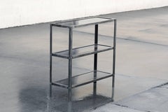 Custom Steel Three-Tier Shelf with Patina by Rehab Vintage Interiors