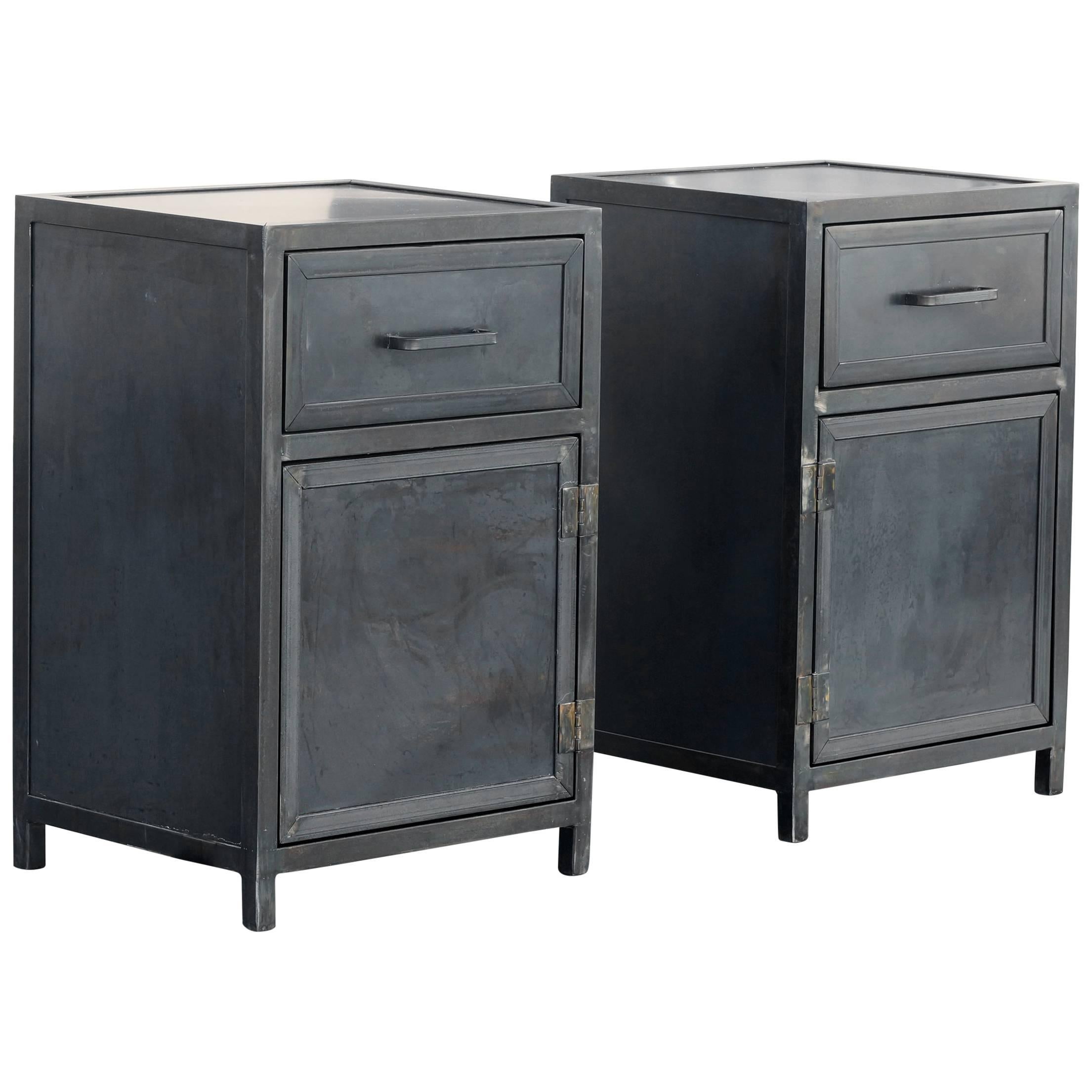 Steel Nightstand Cabinets by Rehab Vintage Interiors For Sale
