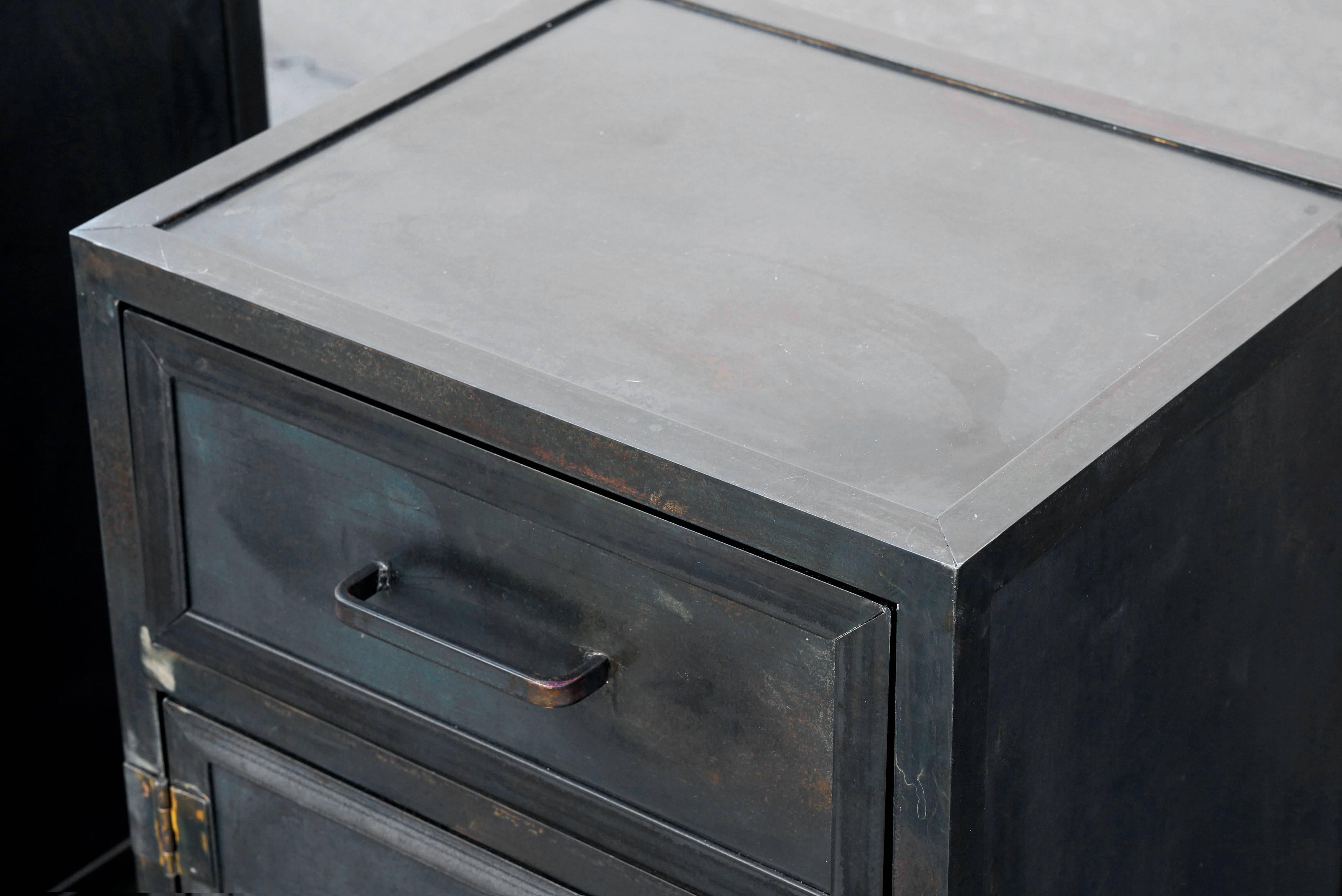 American Steel Nightstand Cabinets by Rehab Vintage Interiors For Sale