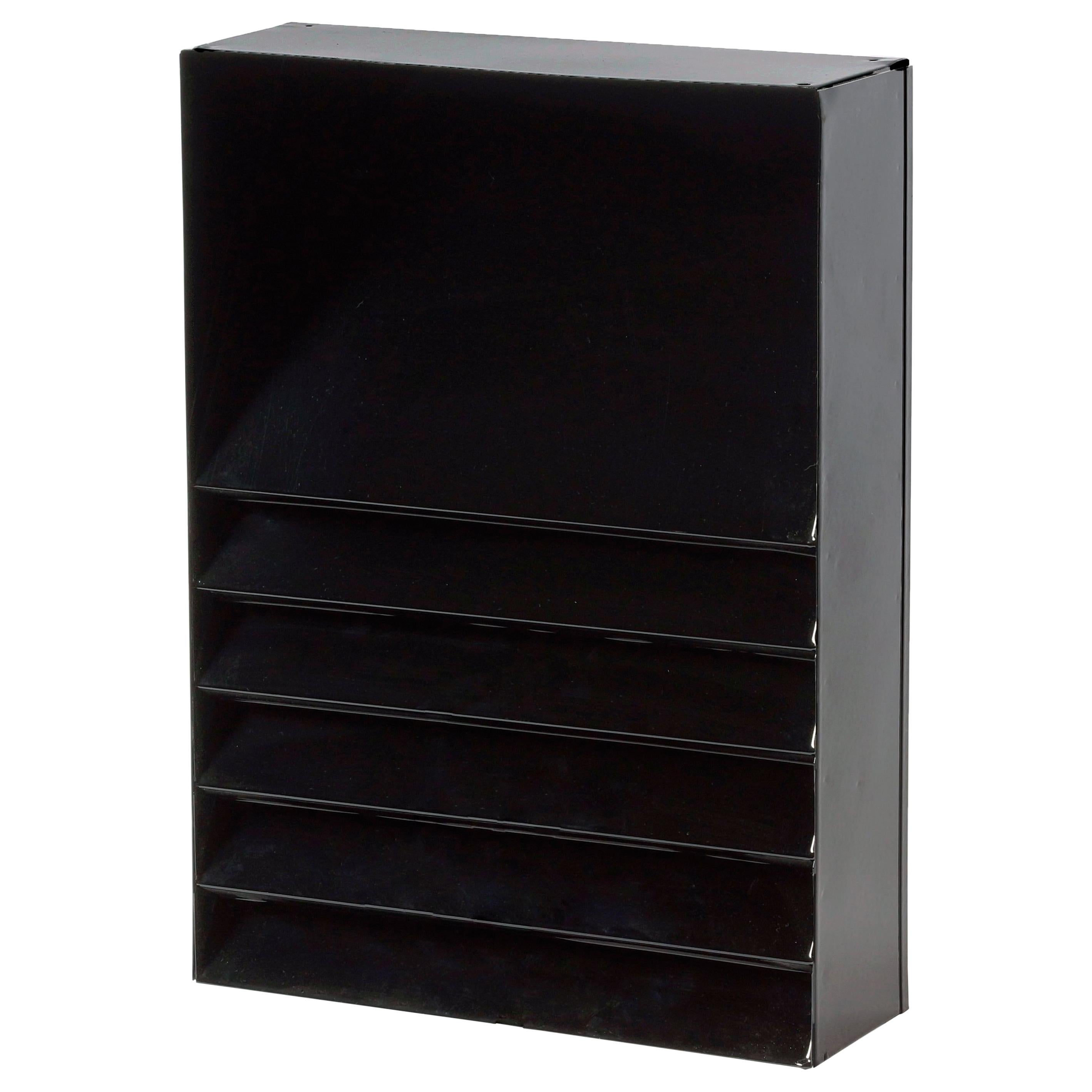 Powder-Coated Vintage Tanker Desk Drawer Insert Repurposed as File Holder, Refinished in Black