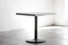 Bistro Table with Zinc Top and Reclaimed Steel Base
