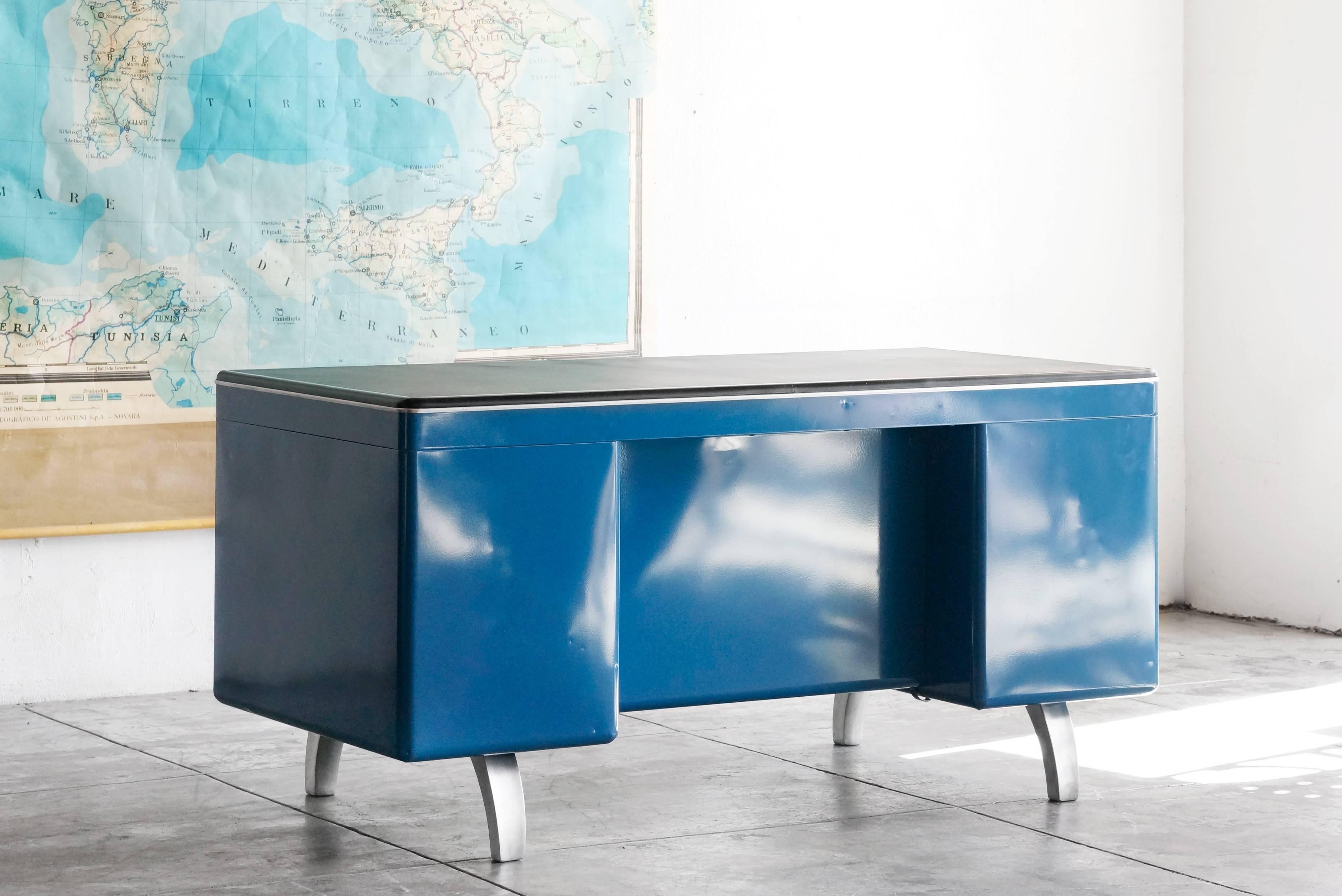 Mid-Century Modern Mode-Maker Tanker Desk by Raymond Loewy for General Fireproofing Co.