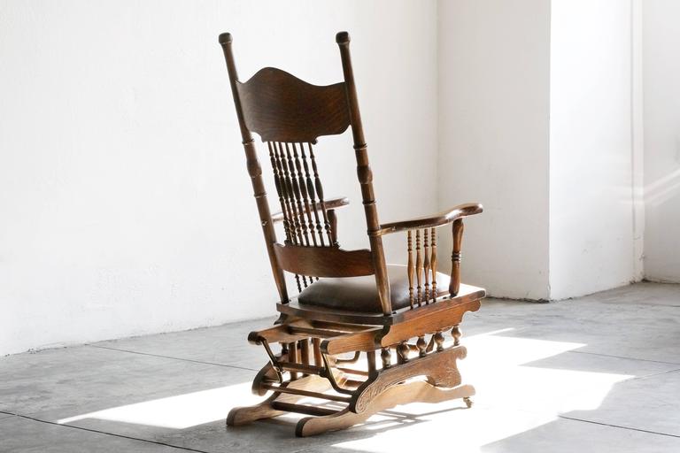 19th Century Victorian Platform Glider in Oak and Brass at 1stDibs | antique  glider rocker, antique glider rocking chair, antique victorian glider rocker