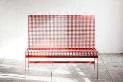 Rehab Original, Modernist Steel Bench with Back