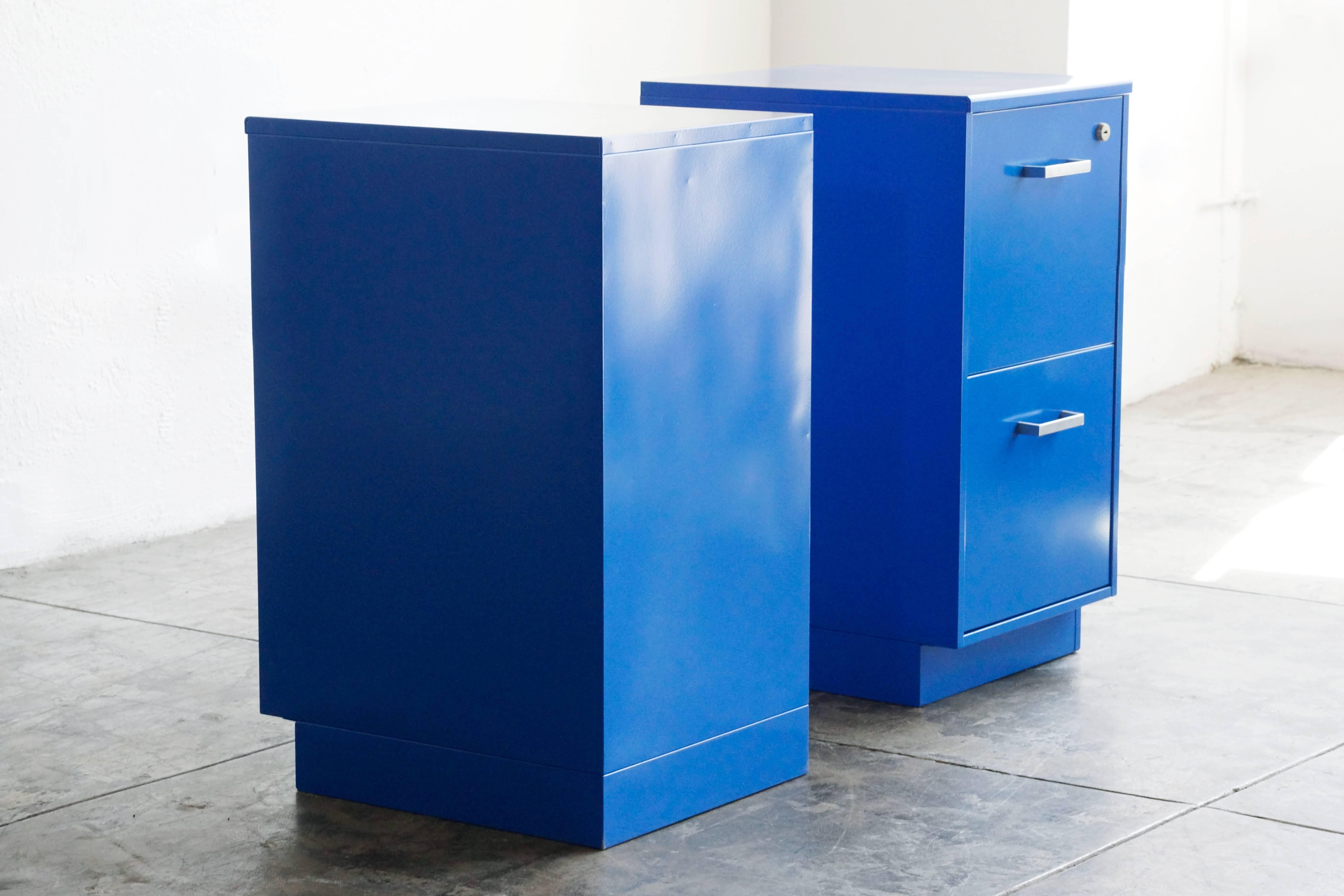 Powder-Coated Vintage Steelcase File Cabinets, Refinished or Sold Separately