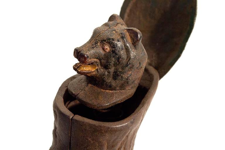 Teddy and the Bear Cast Iron Bank, 1898 at 1stDibs