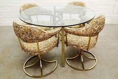 Brass Table and Chair Set by Virtue Brothers of California, circa 1970