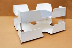 1920s Double Tier Letter Tray, Gloss White