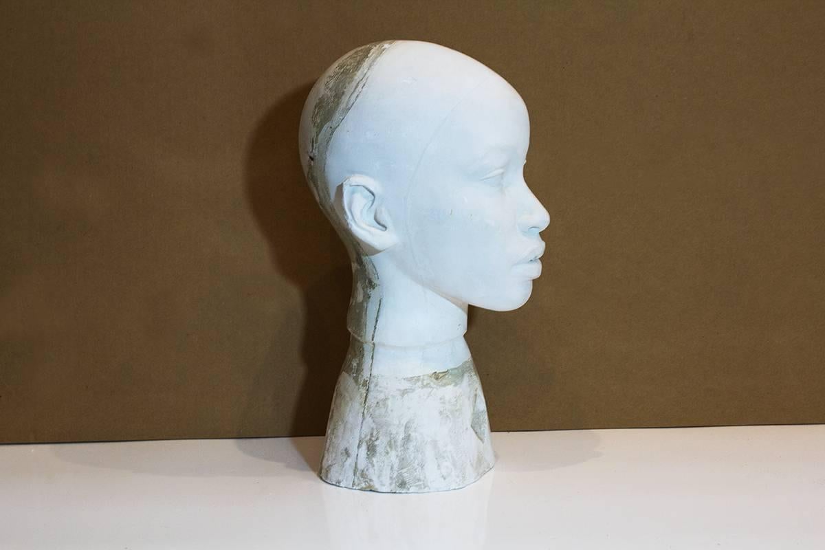Hand-sculpted plaster head mold for a 1989 Ralph Pucci Mannequin. Model unknown.
A great fashion world collectible.