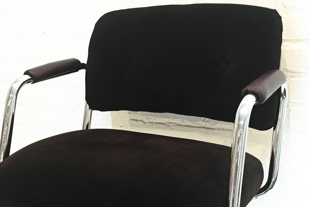 American Steelcase Chrome Armchair, circa 1990