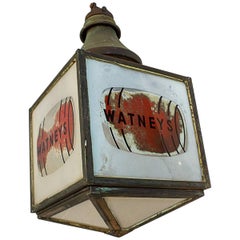 Vintage Extremely Rare Watney's Red Barrel Pendant Lamp, circa 1935