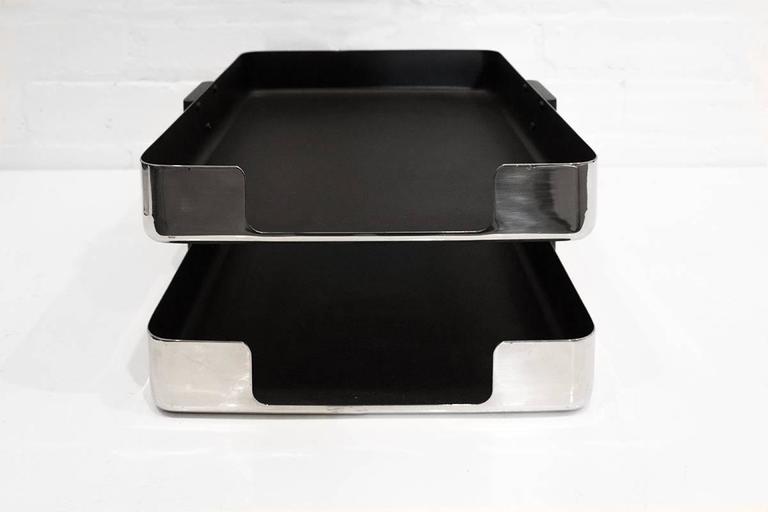 Vintage Mcdonald Chrome Two Tier Letter Tray At 1stdibs