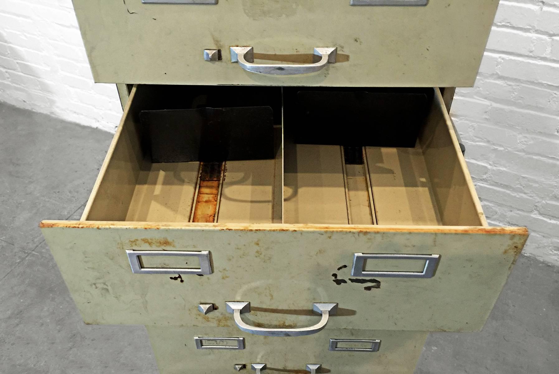 American Multi-Drawer Vintage Steel Card File