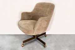 Faultless-Doerner MCM Bucket Office Chair in Chenille, circa 1970