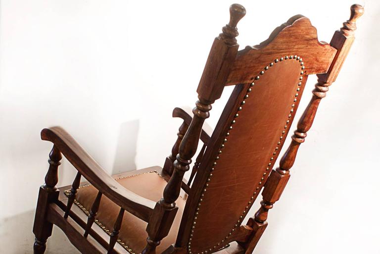 Victorian Era Oak Rocking Chair with Leather, 1890s at 1stDibs ...