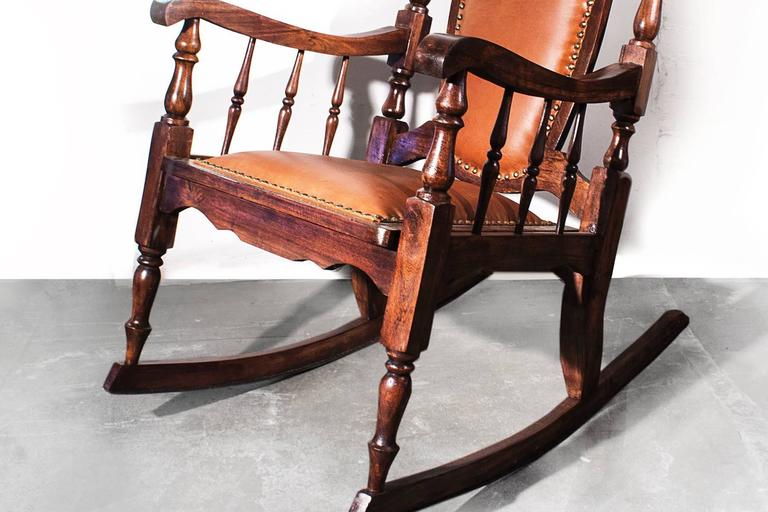 Victorian Era Oak Rocking Chair with Leather, 1890s at 1stDibs ...