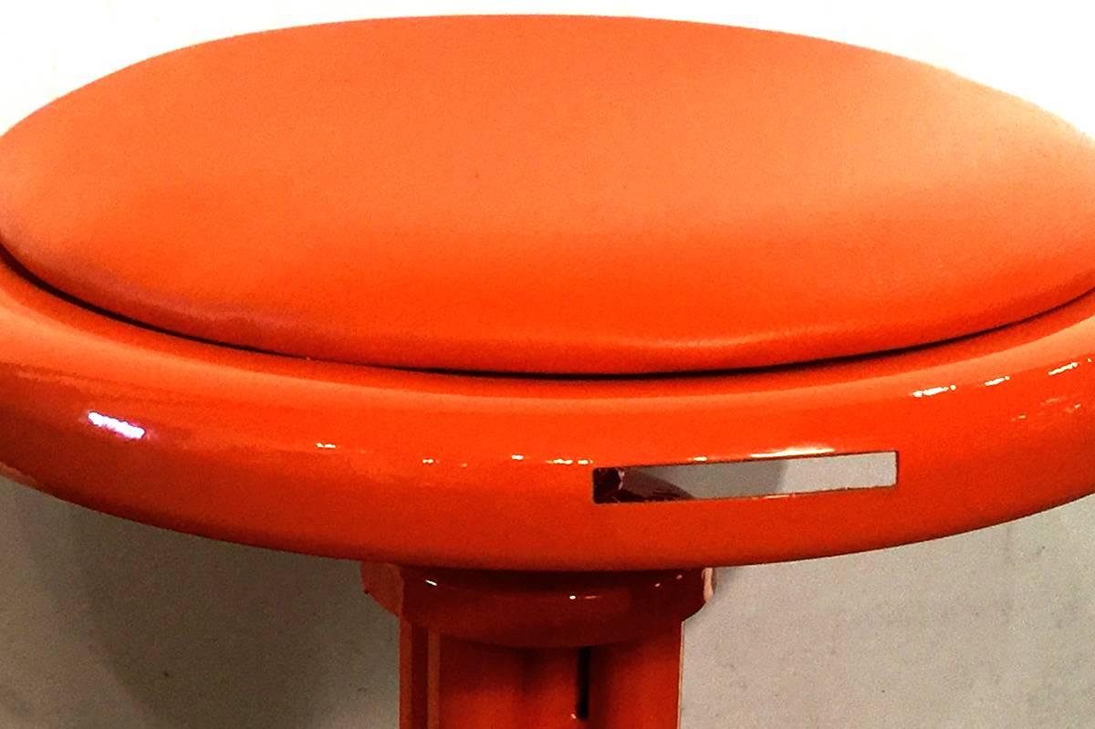 Mid-Century Modern Vintage Counter Stool in Electric Orange, 1960s