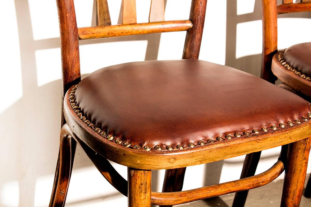 wood chairs with leather seats