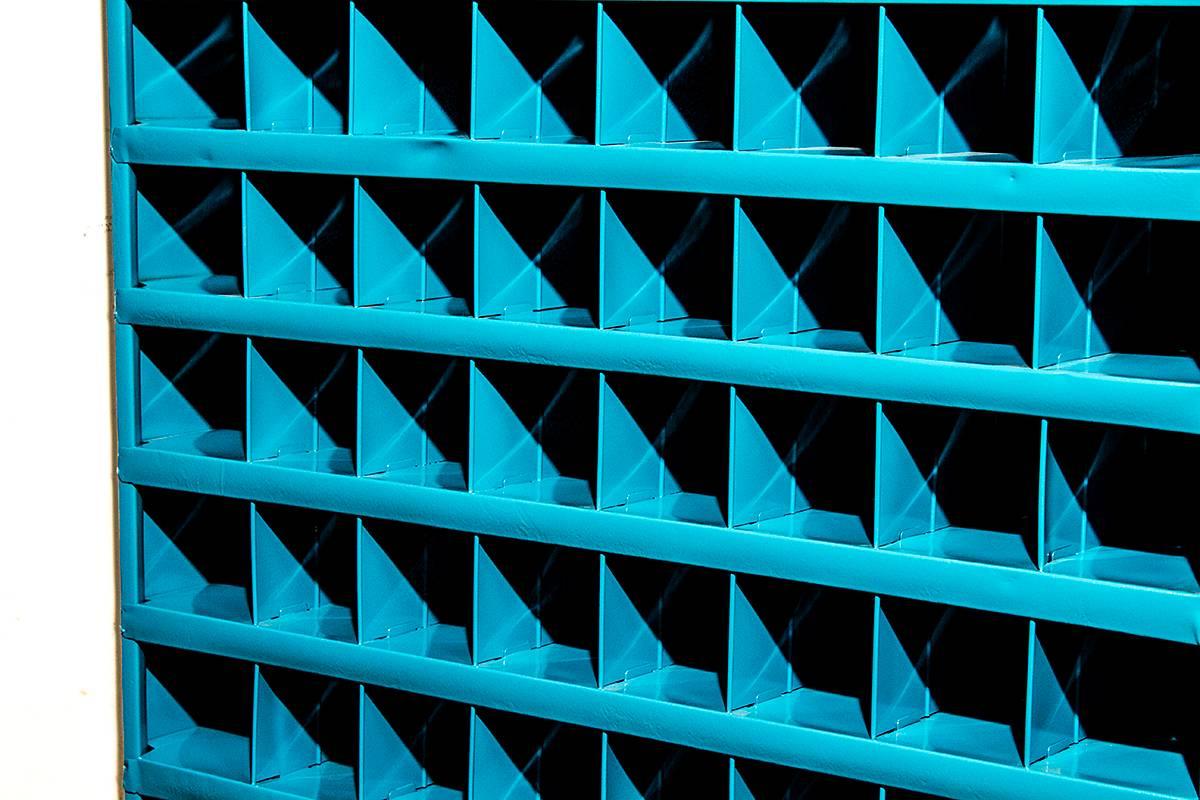 American Industrial Storage Wine Rack, Refinished