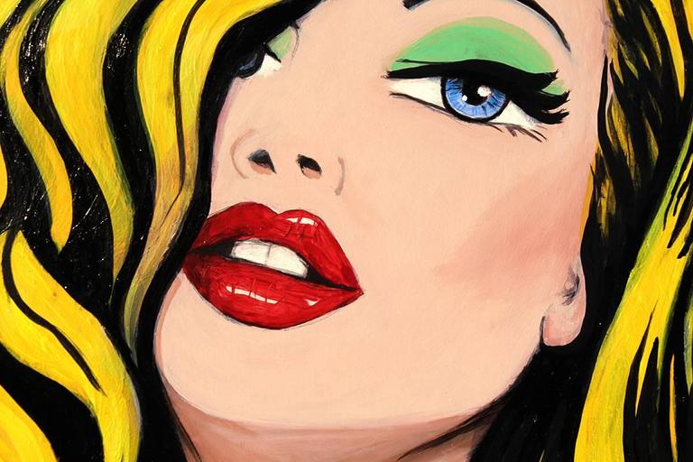 Red Lips on 66, Pop Art Painting, 2016 at 1stdibs