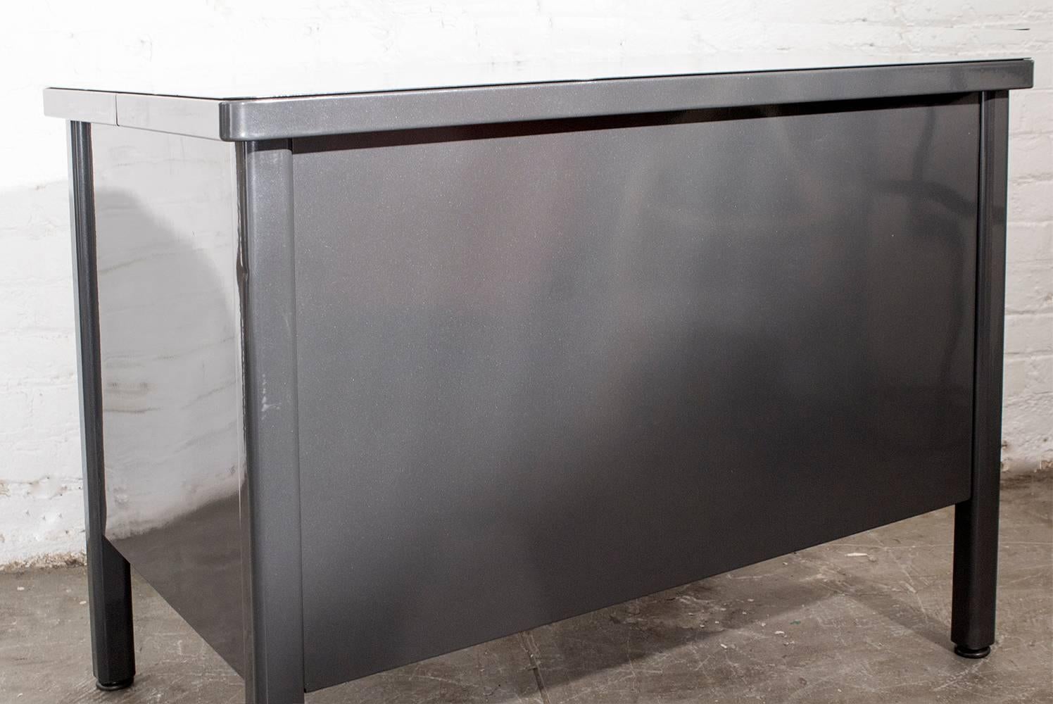 Powder-Coated 1940s Industrial Writing Desk by General Fireproofing Co., Refinished