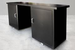 1960s Tanker Console Knee Space Credenza, Refinished