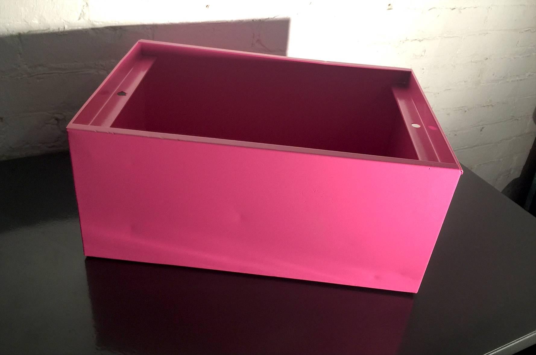 American 1940s Industrial Storage Bin, Refinished in Pink