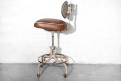 Vintage Drafting Stool in Brown Vinyl