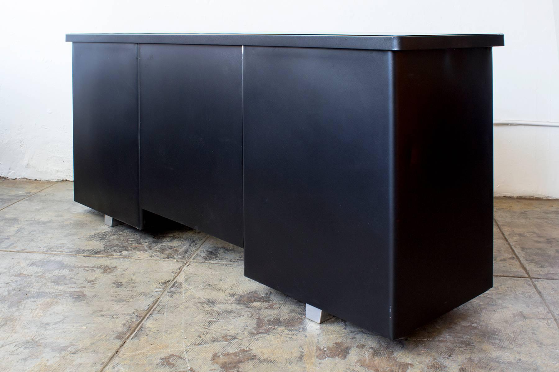 American 1960s Tanker Console Knee Space Credenza 