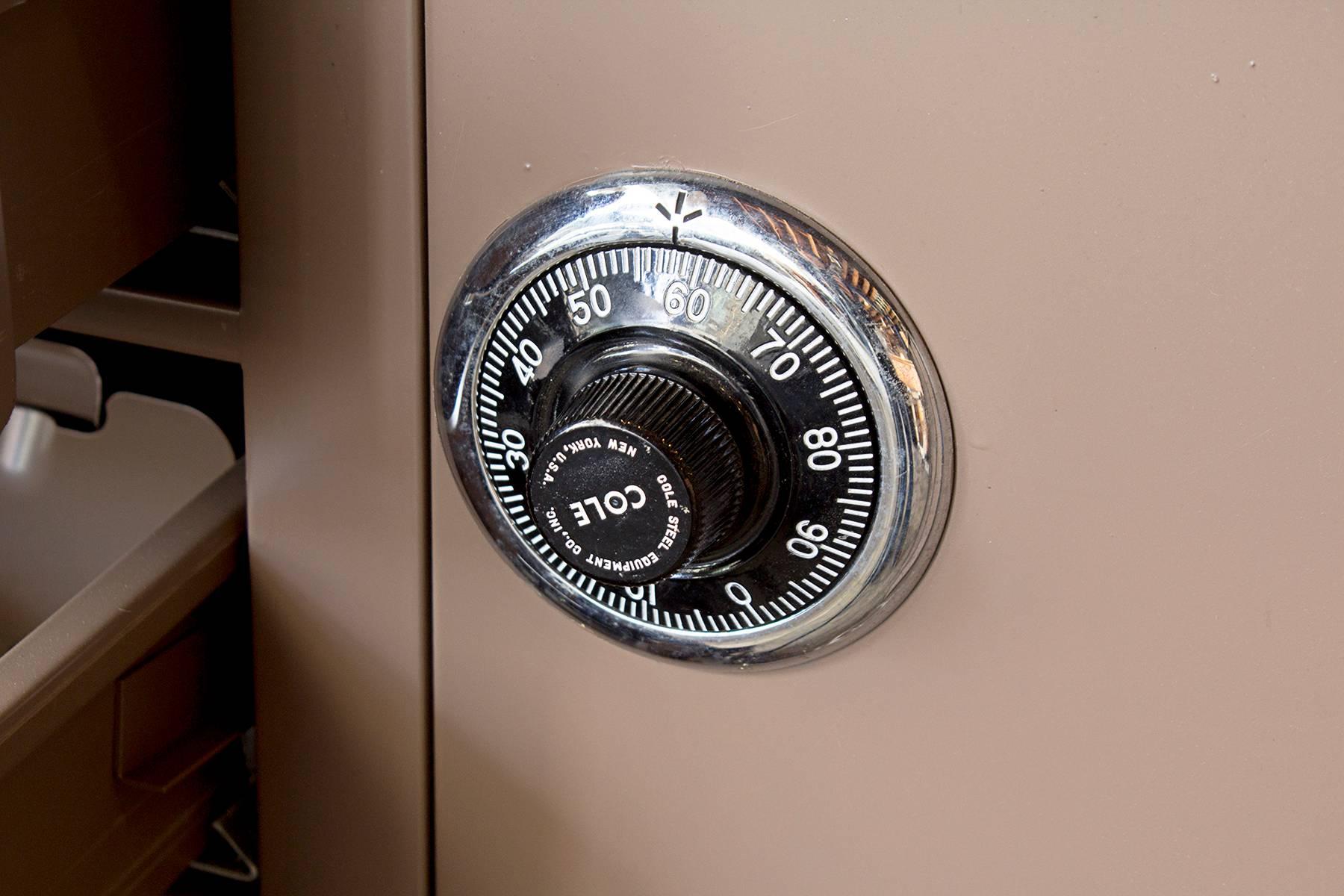 cole steel file cabinet safe combination