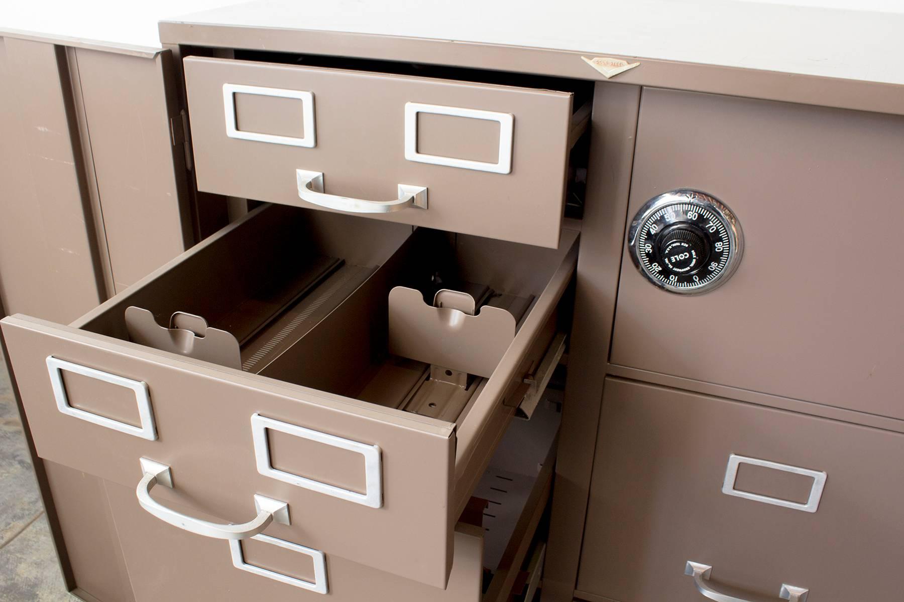 vintage cole steel file cabinet with safe