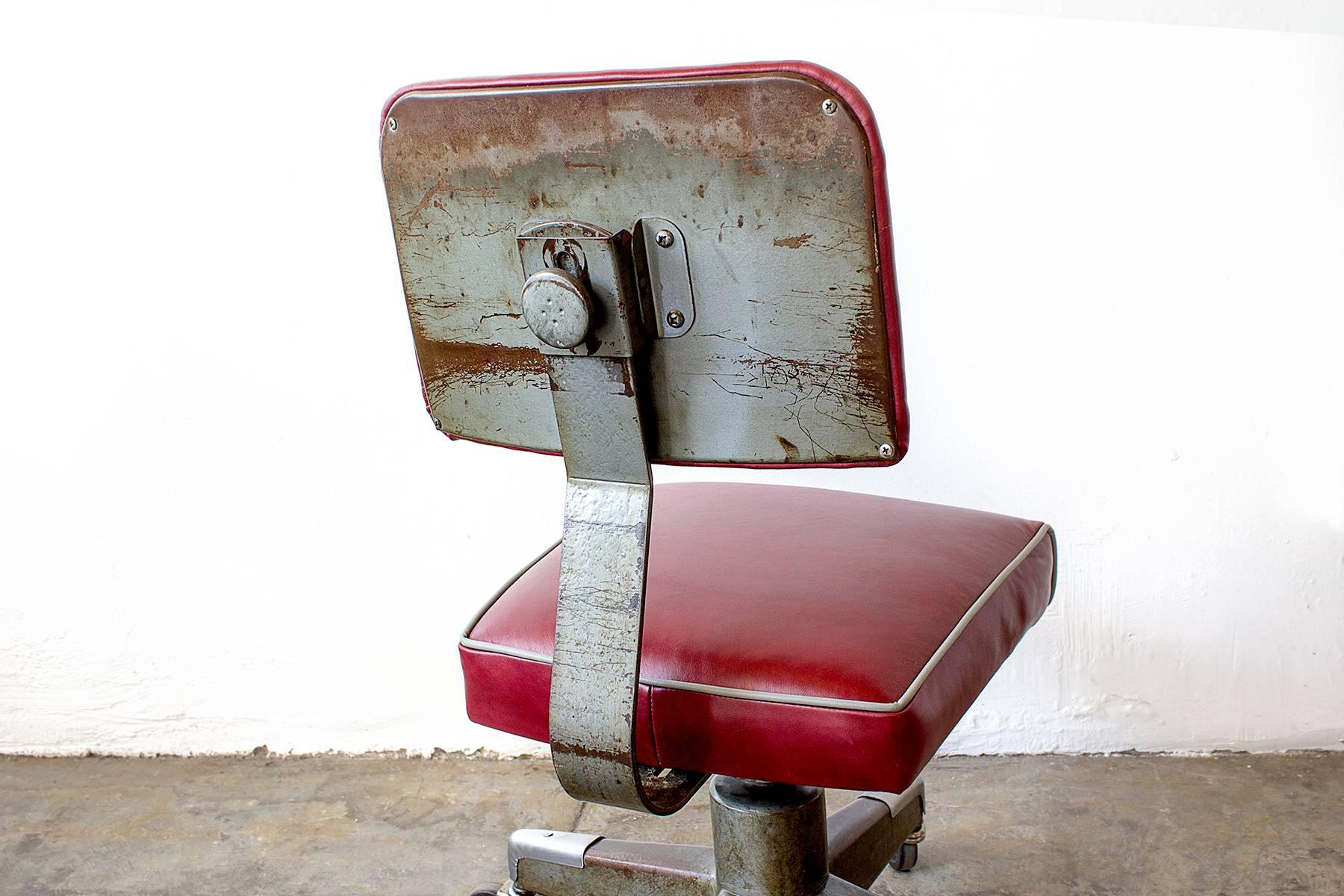 American 1960s Office Task Chair, Reupholstered